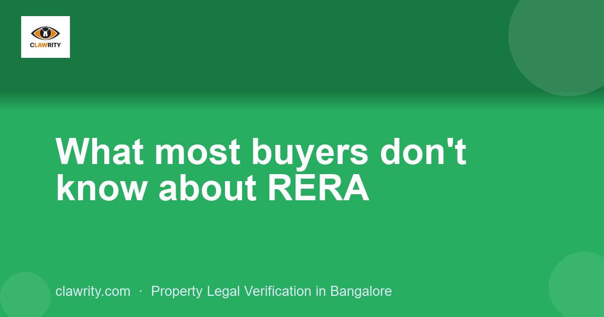 What most buyers don't know about RERA