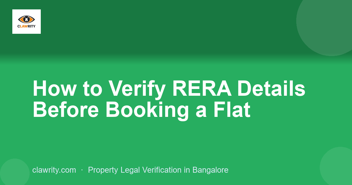 How to Verify RERA Details Before Booking a Flat