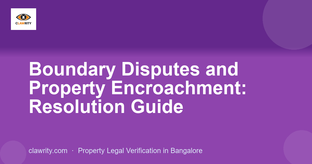 Boundary Disputes and Property Encroachment: Resolution Guide