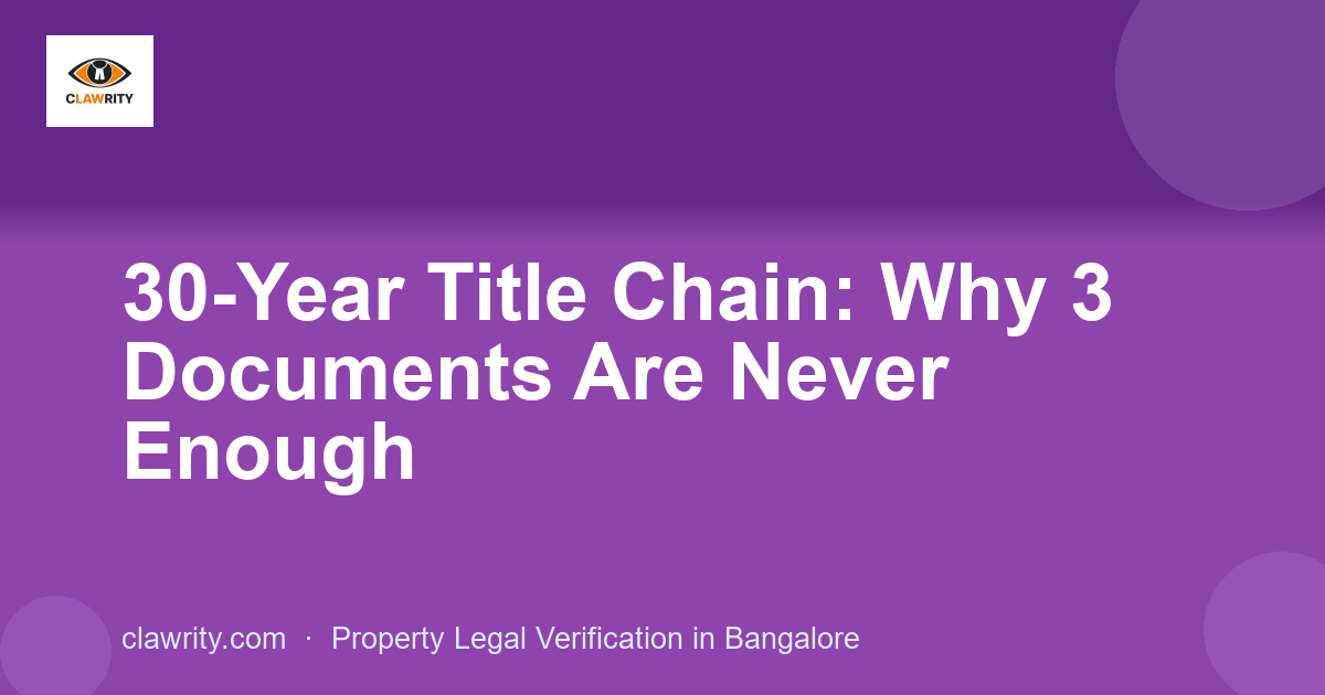 30-Year Title Chain: Why 3 Documents Are Never Enough