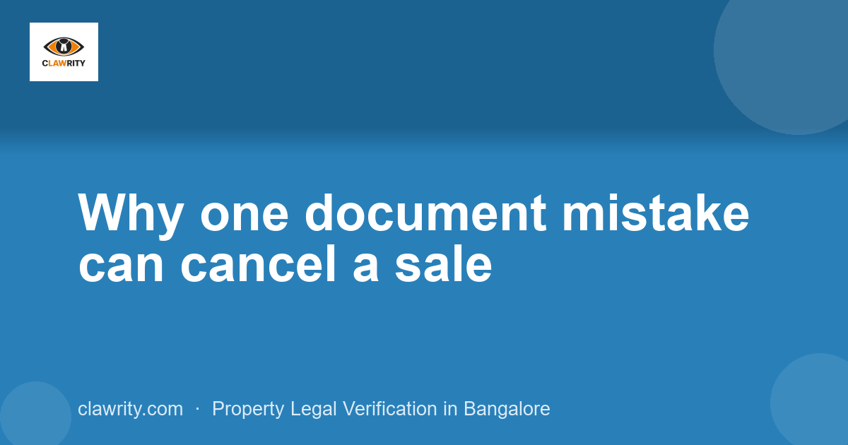 Why one document mistake can cancel a sale